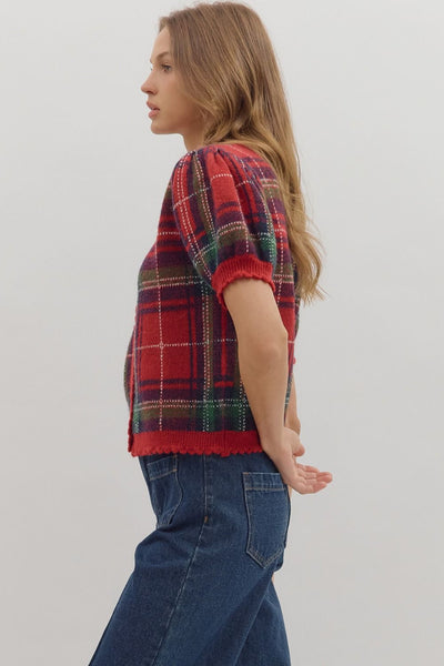 Kristy Plaid Sweater Top