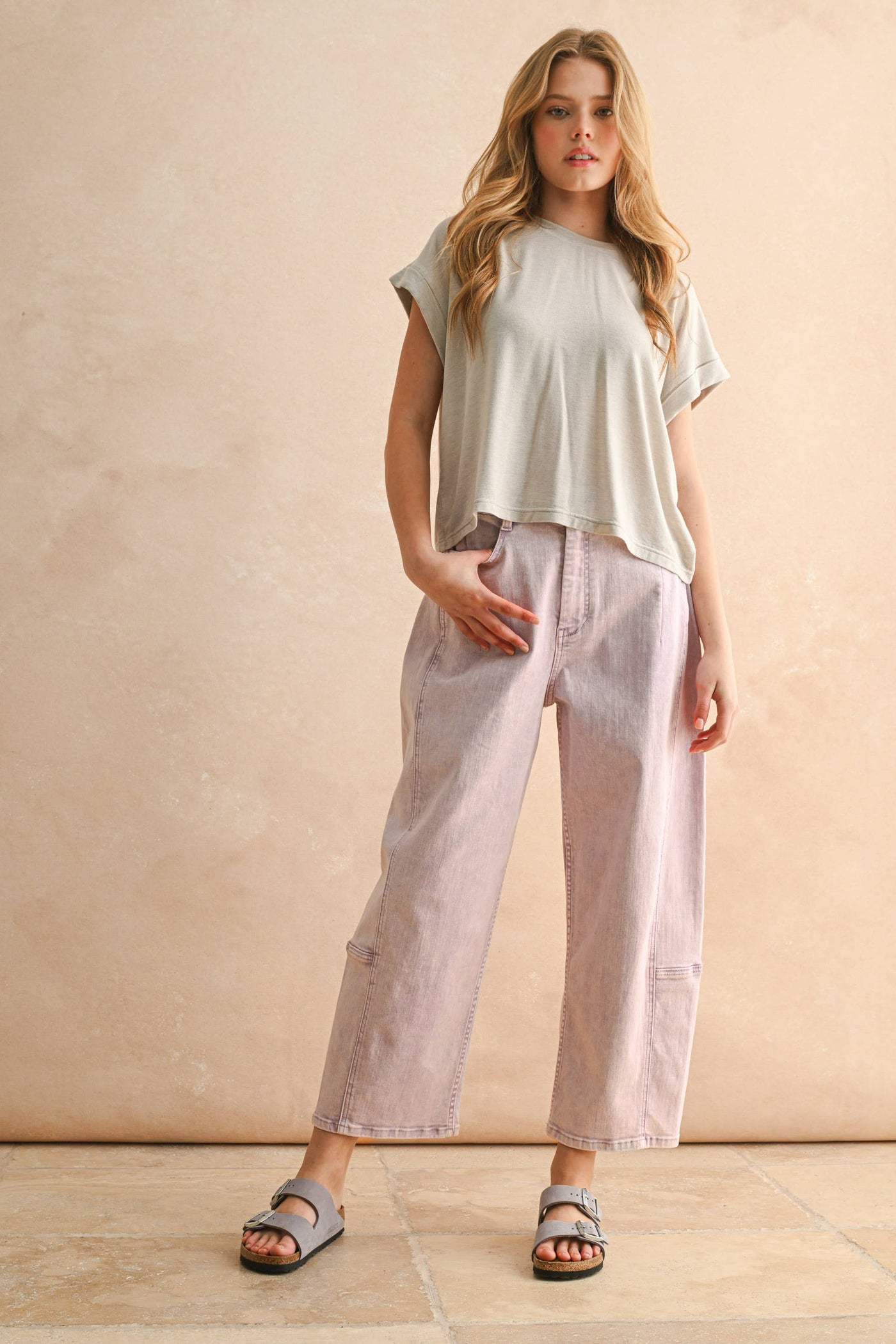 Lilac Barrel Pants