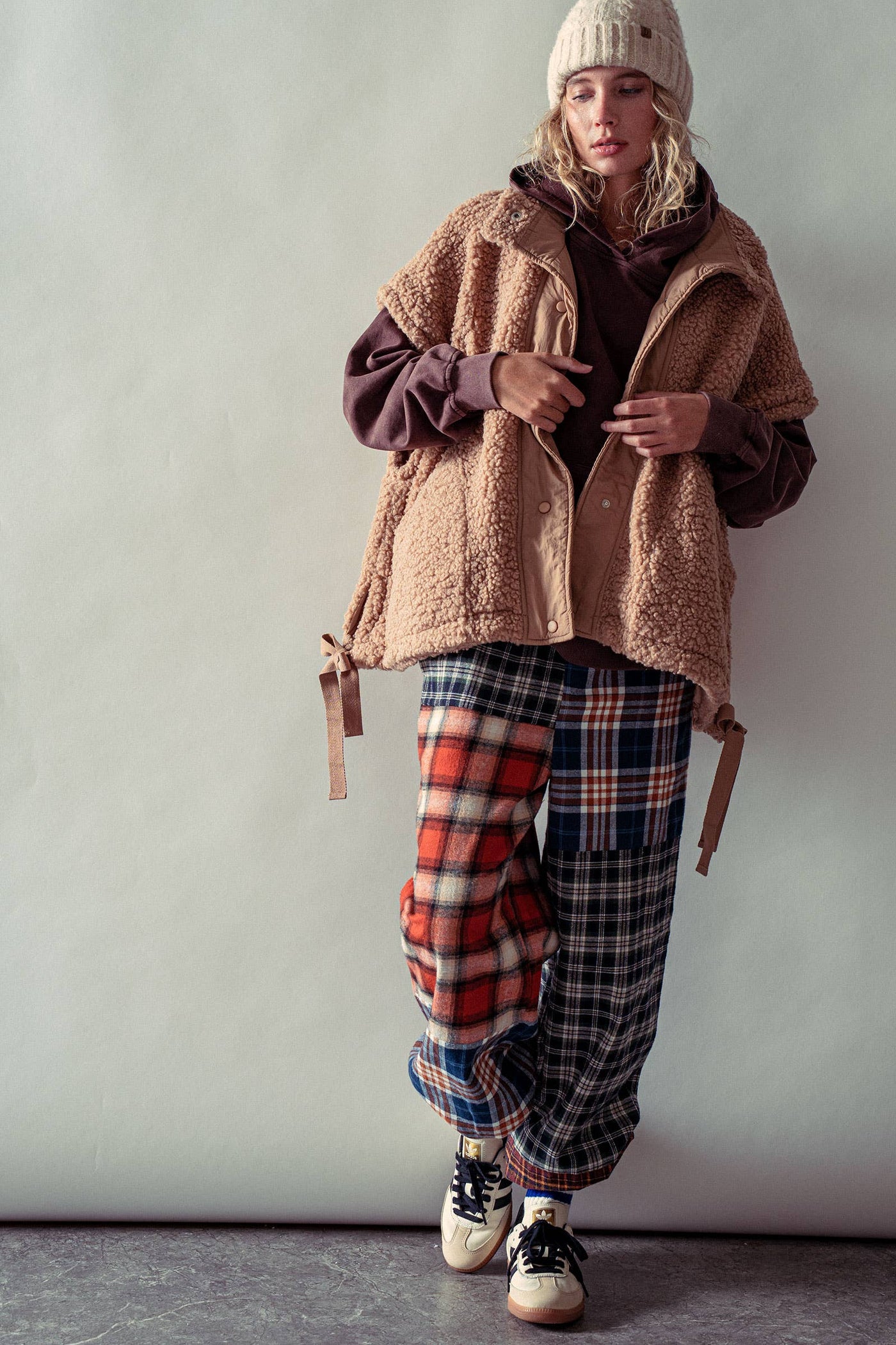 Oversized Sherpa Fleece Boho Western Layering Vest