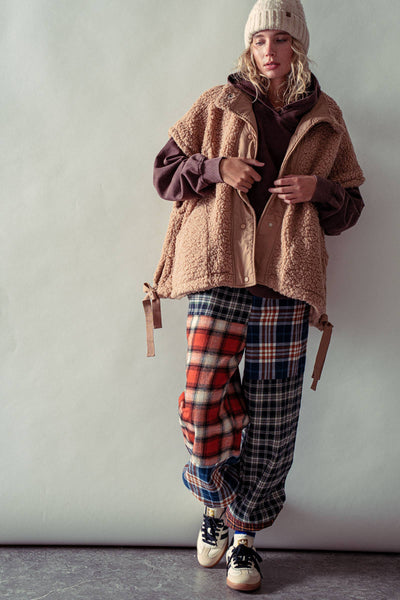 Oversized Sherpa Fleece Boho Western Layering Vest