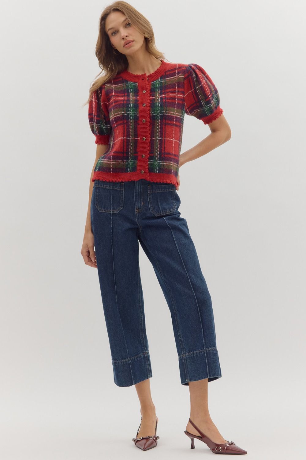 Kristy Plaid Sweater Top