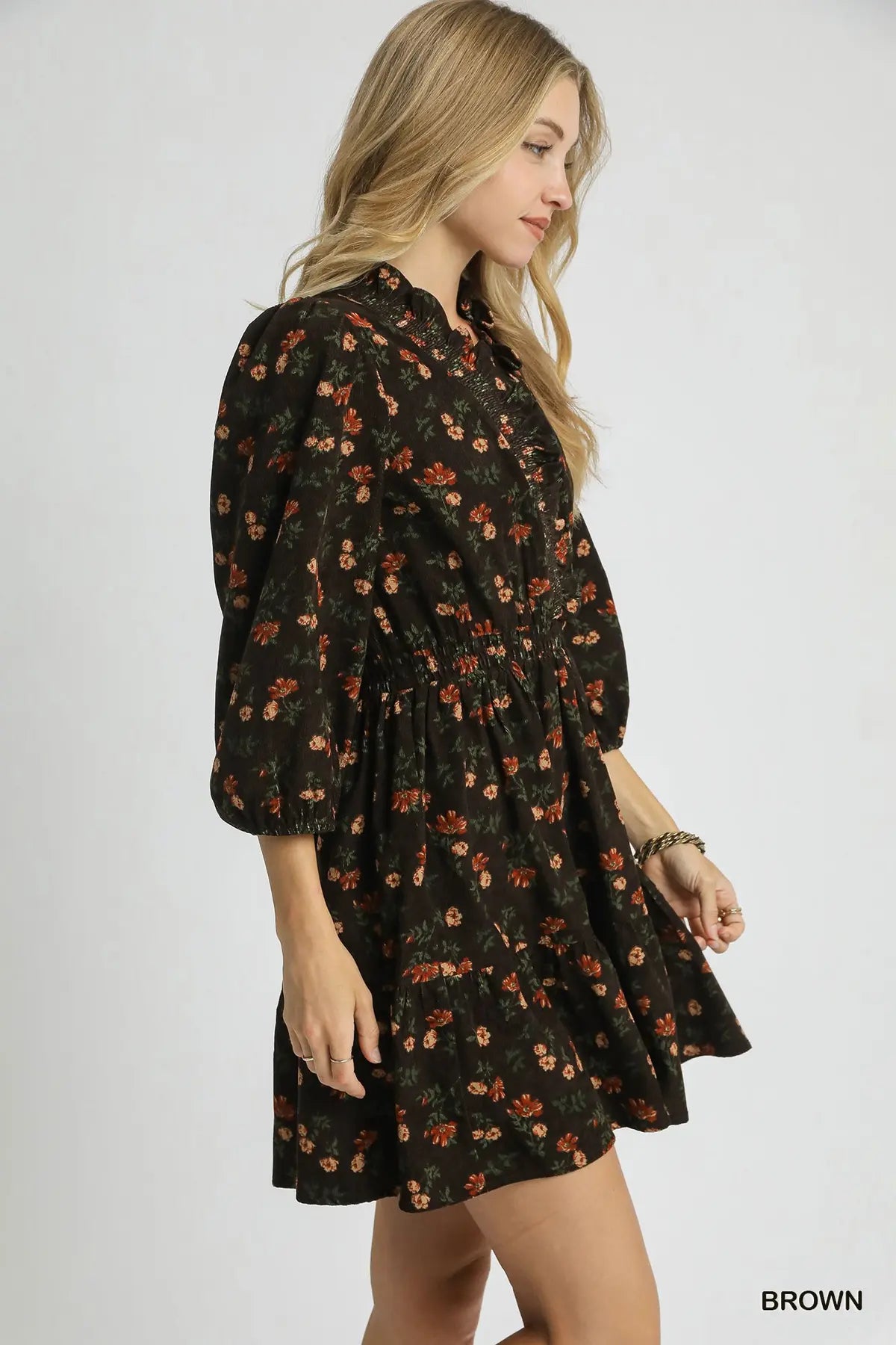 Bella Brown Corduroy Dress