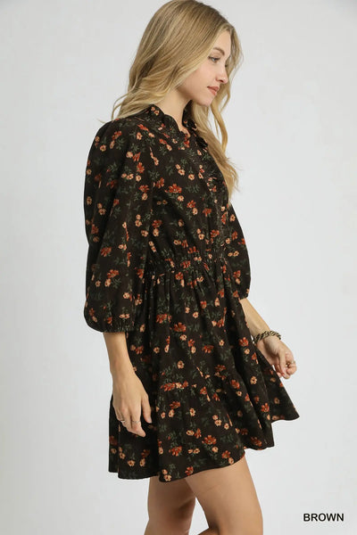 Bella Brown Corduroy Dress