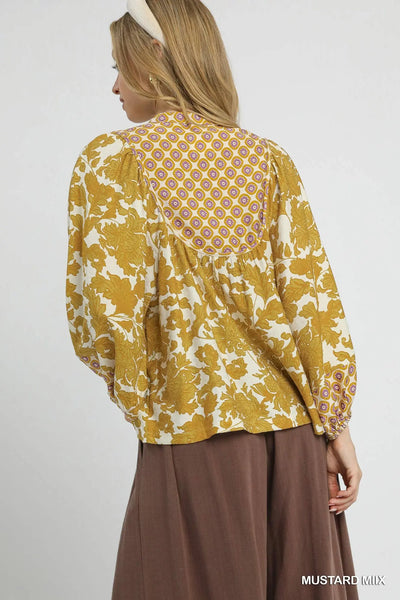 Anna Abstract Print Top