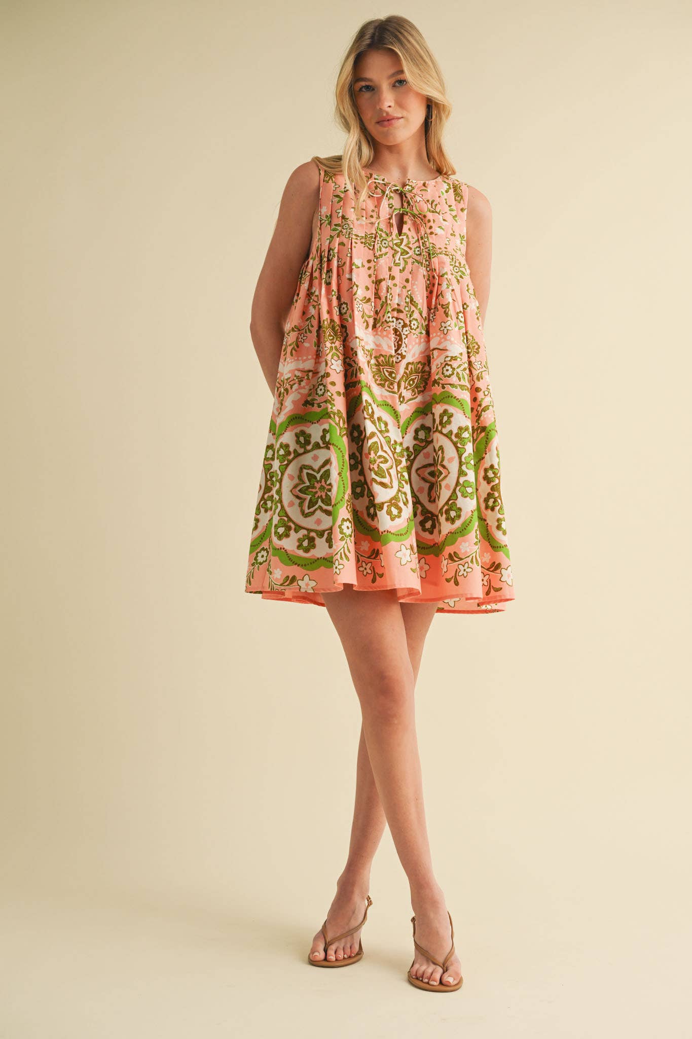 MINI DRESS WITH PLEATING