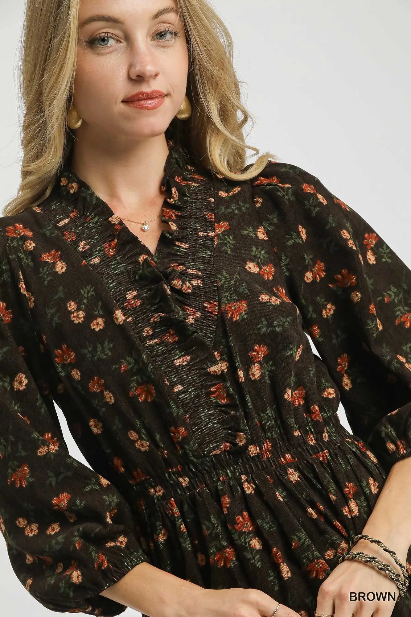 Bella Brown Corduroy Dress