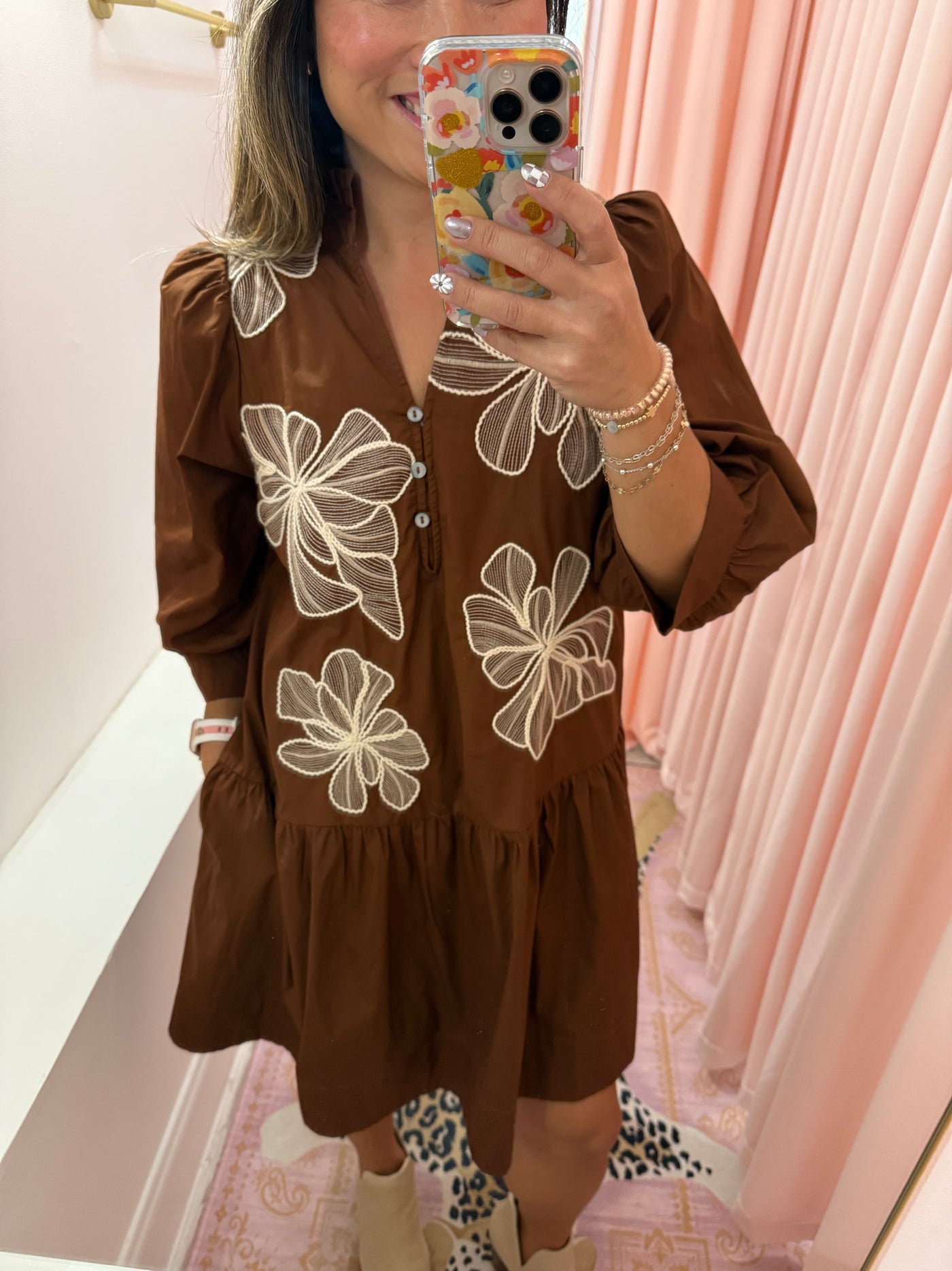 Embroidered Floral Dress