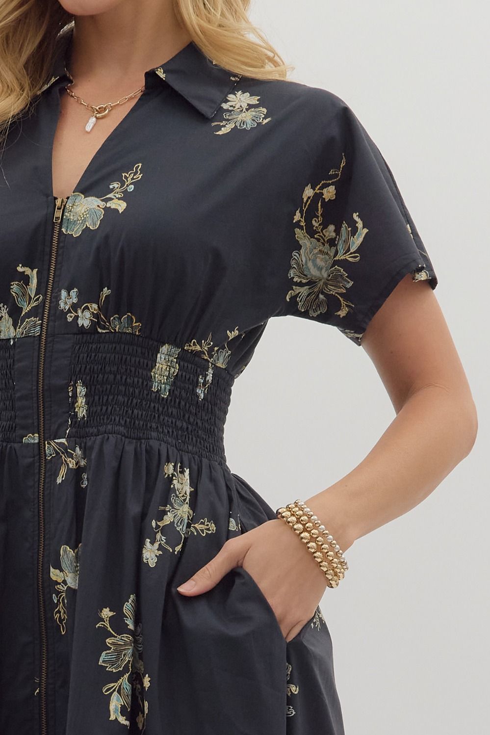Laurel Floral Zip Up Dress