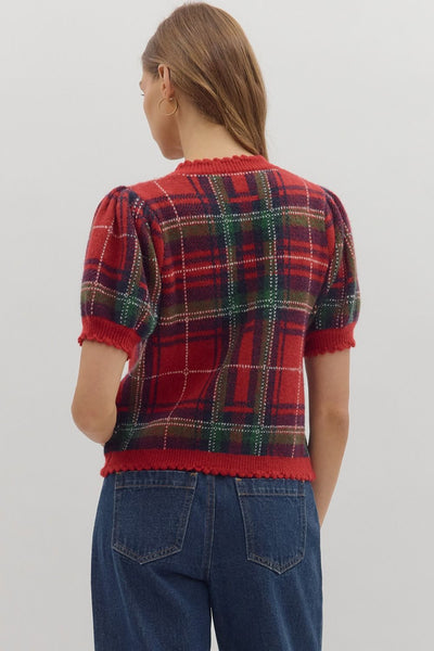 Kristy Plaid Sweater Top
