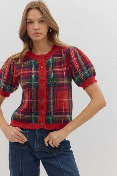 Kristy Plaid Sweater Top