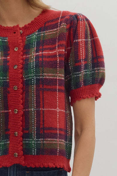 Kristy Plaid Sweater Top