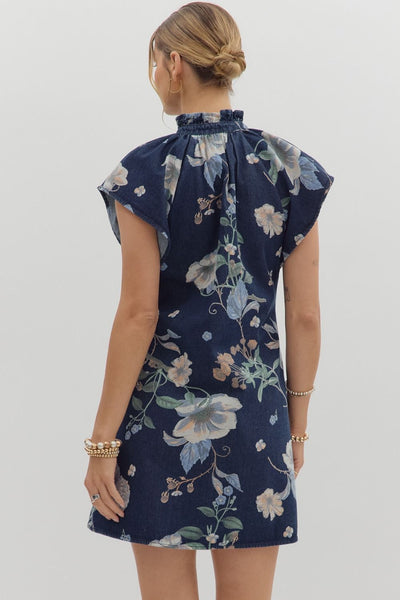 Denim Floral Dress