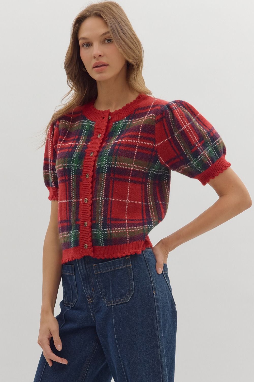 Kristy Plaid Sweater Top