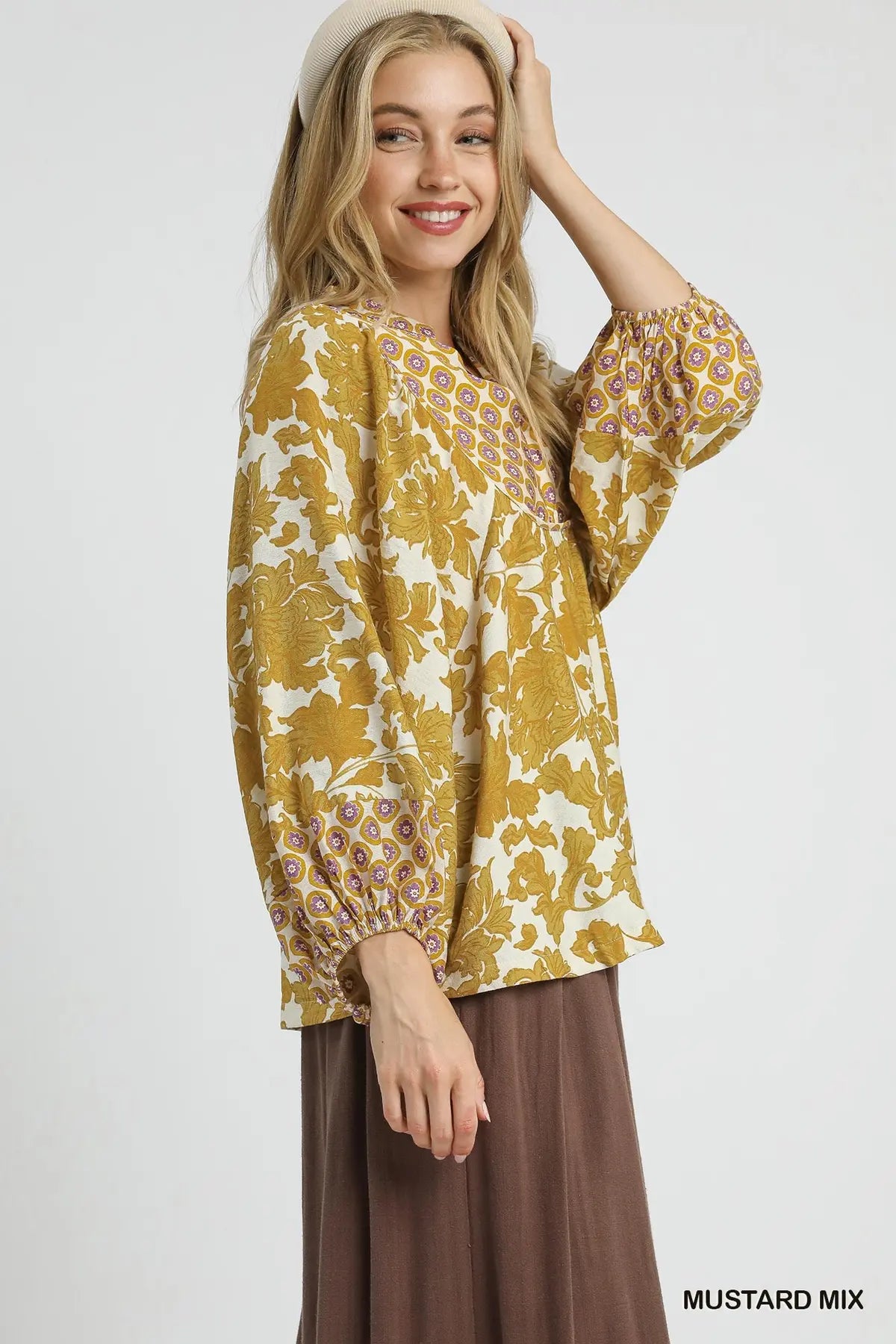 Anna Abstract Print Top