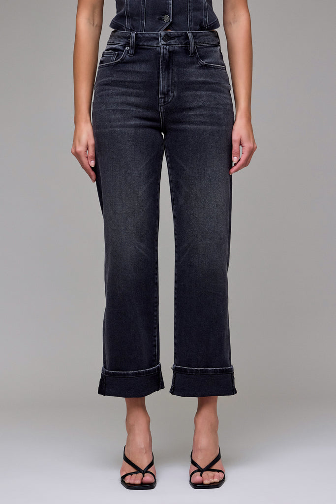 HIDDEN Ella High Rise Cuffed Jean (Charcoal)
