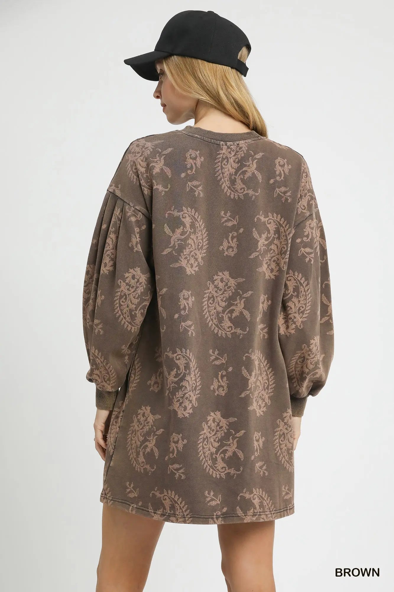 Paisley Print Sweatshirt Dress