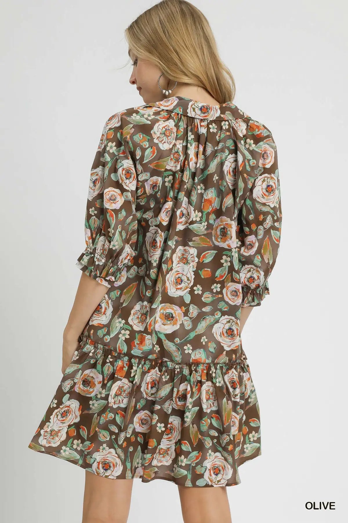 Fan Floral Shirt Dress