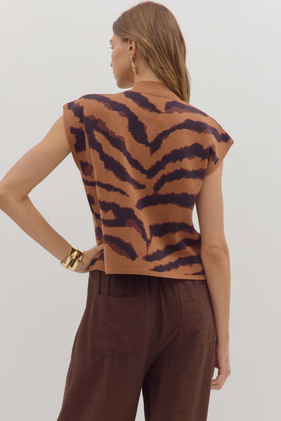Zebra Sweater Top