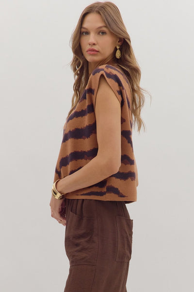 Zebra Sweater Top