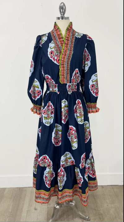 Multi Print Maxi Dress