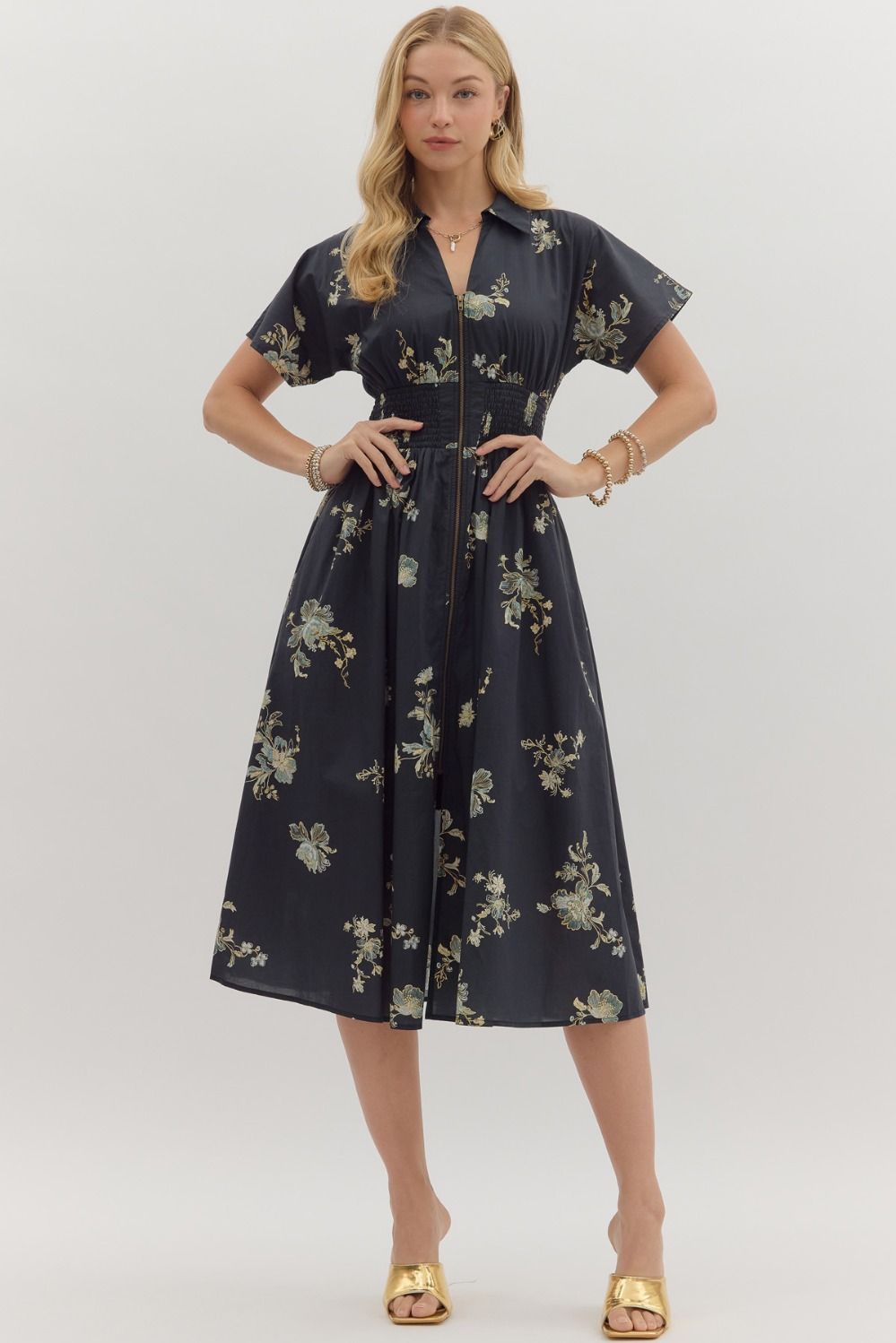 Laurel Floral Zip Up Dress