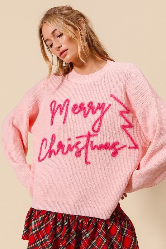Merry Christmas Tinsel Top
