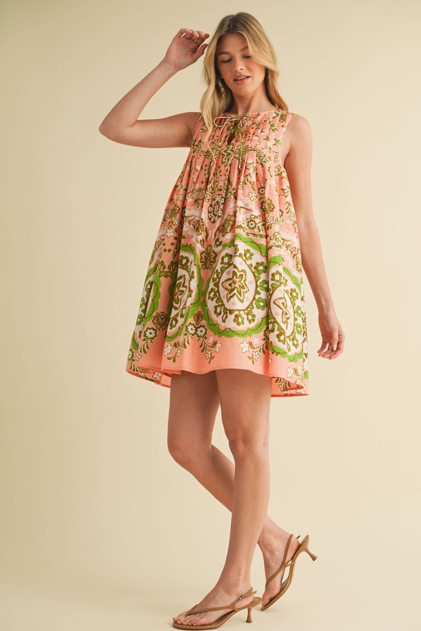 MINI DRESS WITH PLEATING