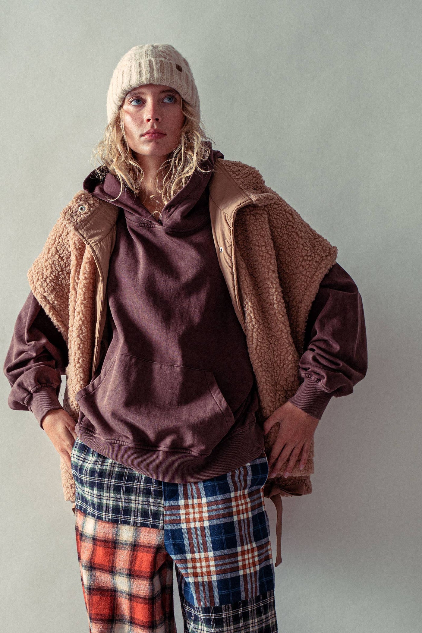 Oversized Sherpa Fleece Boho Western Layering Vest