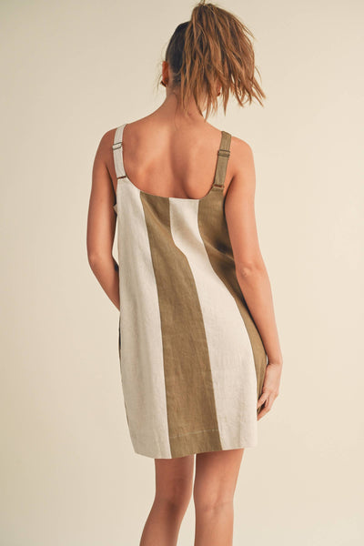 Aimee Linen Colorblock Mini Dress